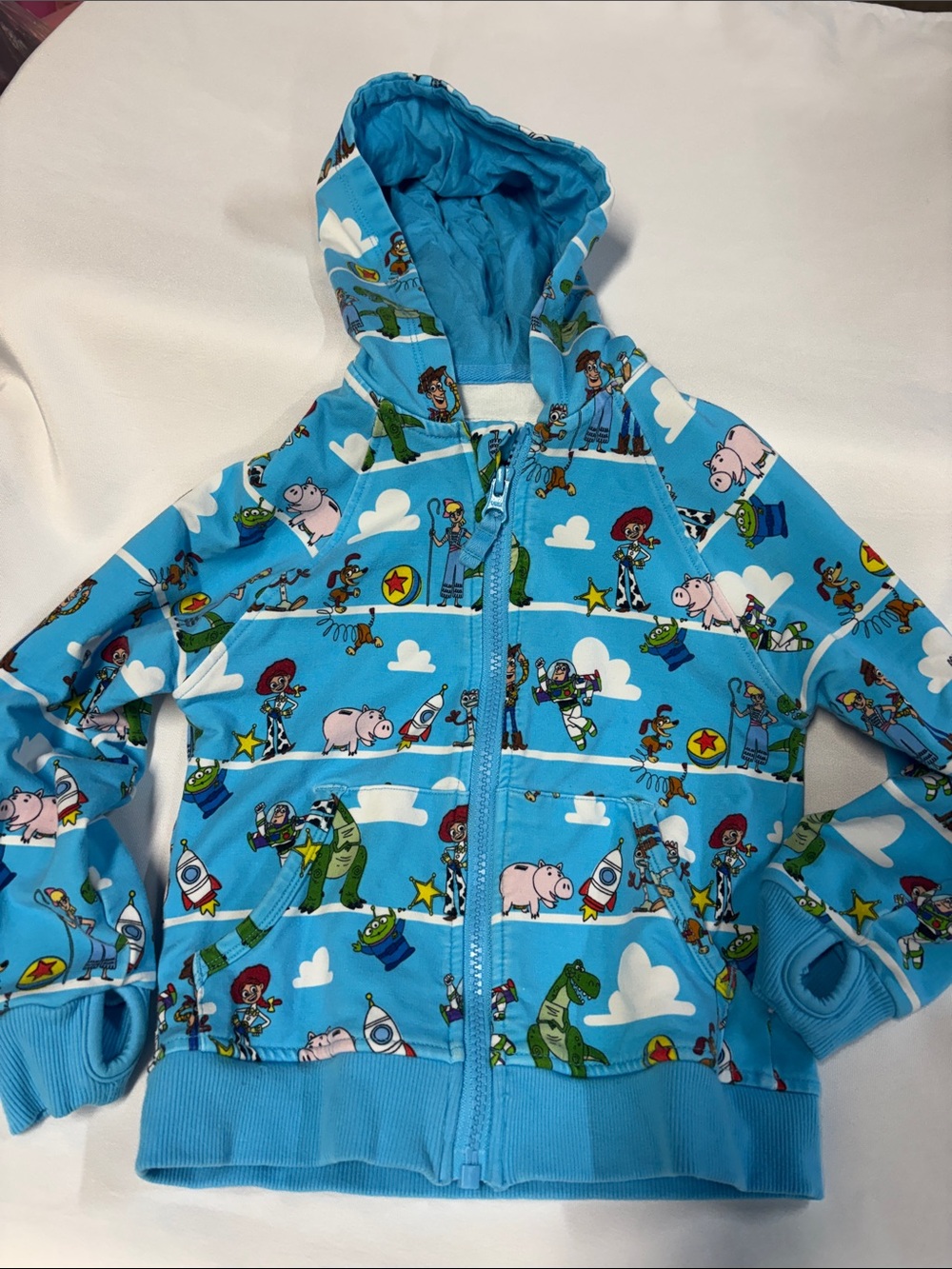 Little Sleepies Disney Blue Toy Story Character Hooded Zip-Up Sweatshirt